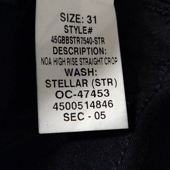 Hudson Noa High Rise Straight Crop Coated Black Jeans NEW WITH TAGS SIZE… - Picture 8 of 8
